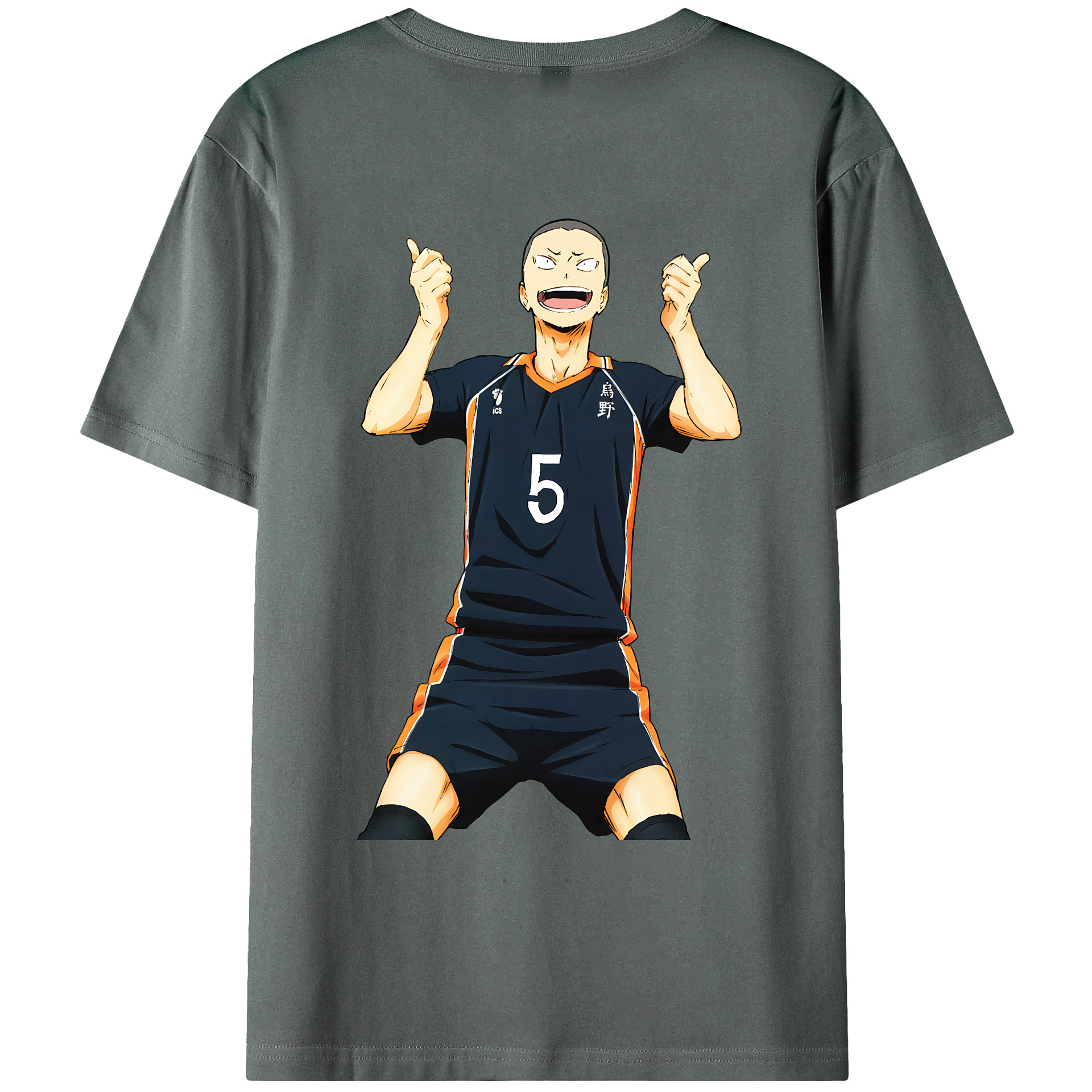 （画像用） ハイキュー!! Haikyu!! 綿100％ メンズ半袖Tシャツ（バックプリント） 通気性